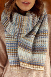 Echarpe camel/ciel - Adalie