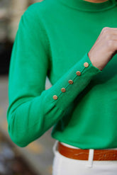Pull col rond vert - Beatrice