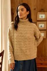 Pull col roulé beige - Madison