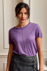 Pull manches courtes violet - Mathilde