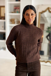 Pull col roulé marron - Mavi