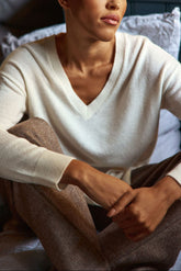 Pull col V écru - Melya