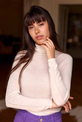 Pull col roulé écru - Miloe