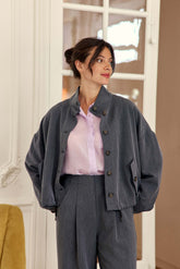 Veste col montant grise - Vely