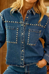 Surchemise denim à studs - Vlema