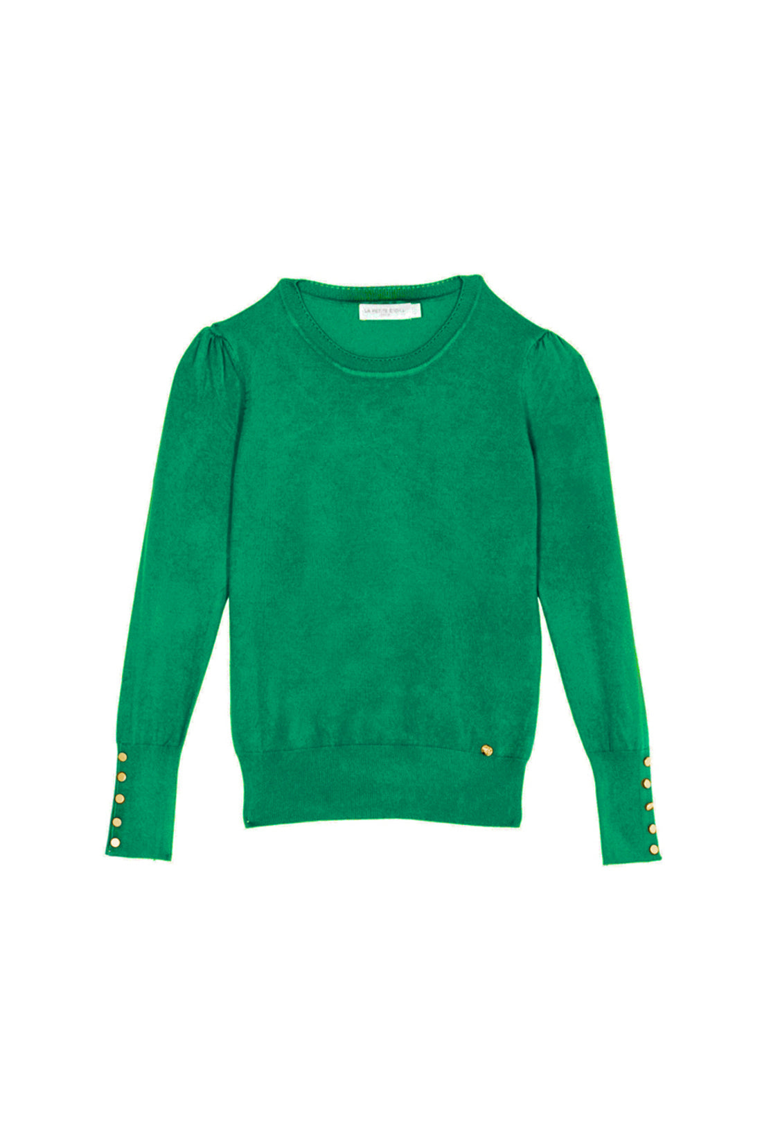 Pull col rond vert - Beatrice