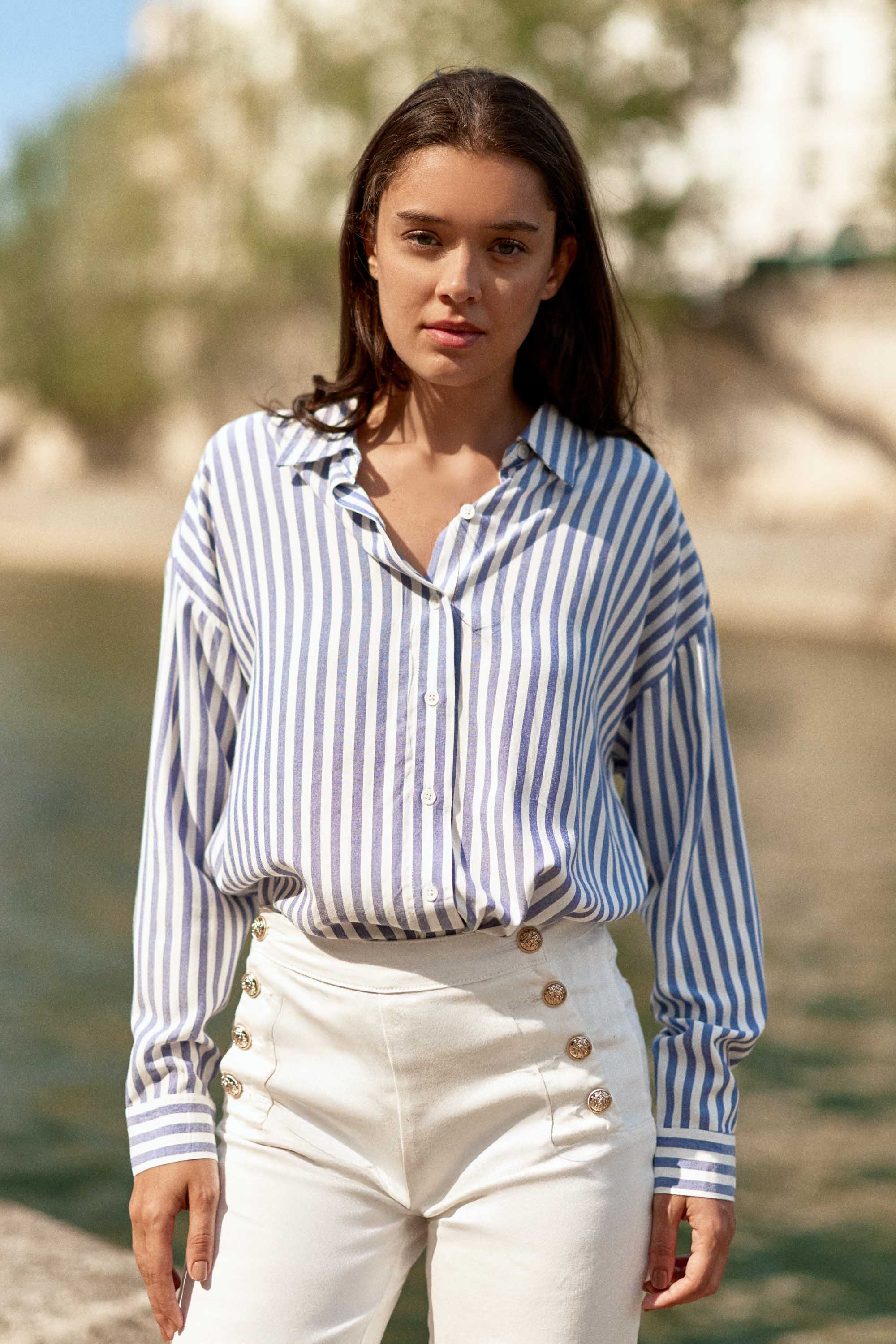 Chemise rayée bleue - Clara