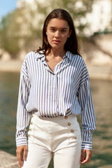 Chemise rayée bleue - Clara