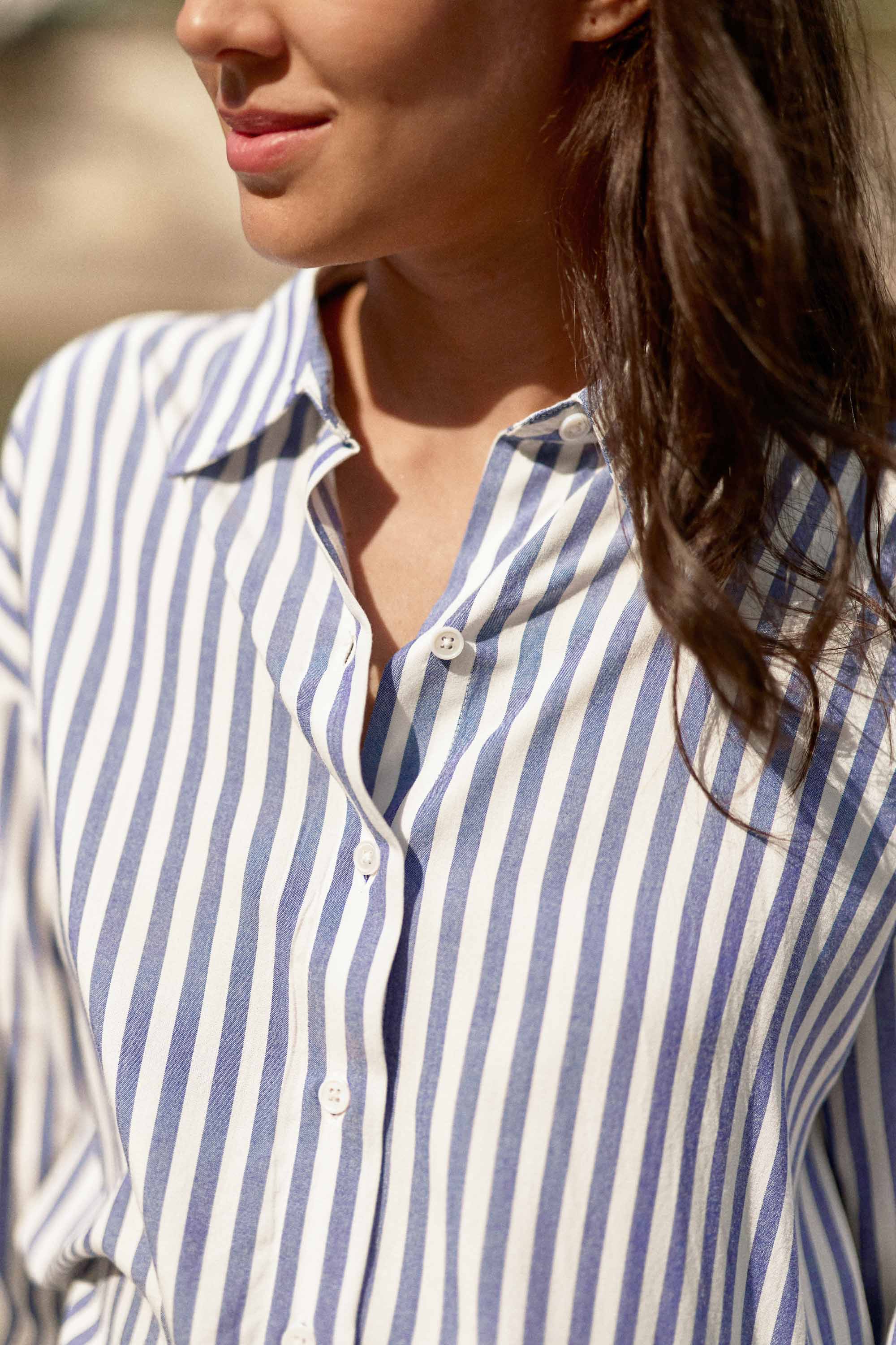 Chemise rayée bleue - Clara