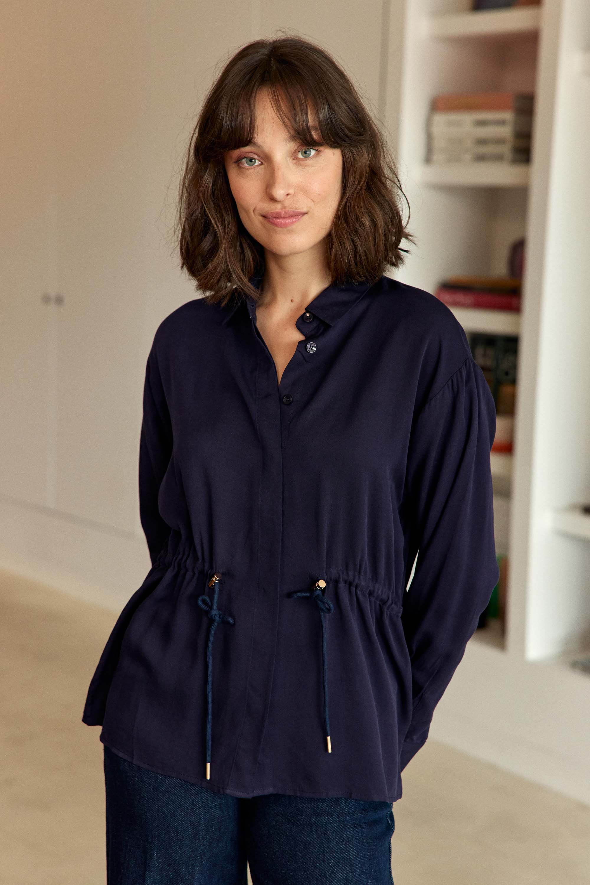 Chemisier fluide marine - Claris
