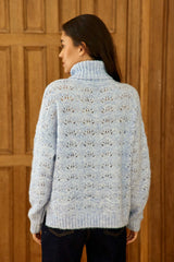 Pull col roulé bleu ciel - Madison