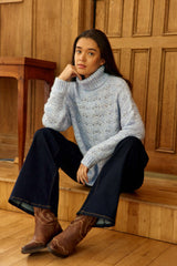 Pull col roulé bleu ciel - Madison