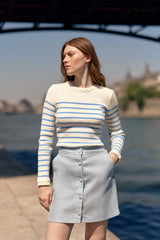 Pull marinière bleu ciel - Manel