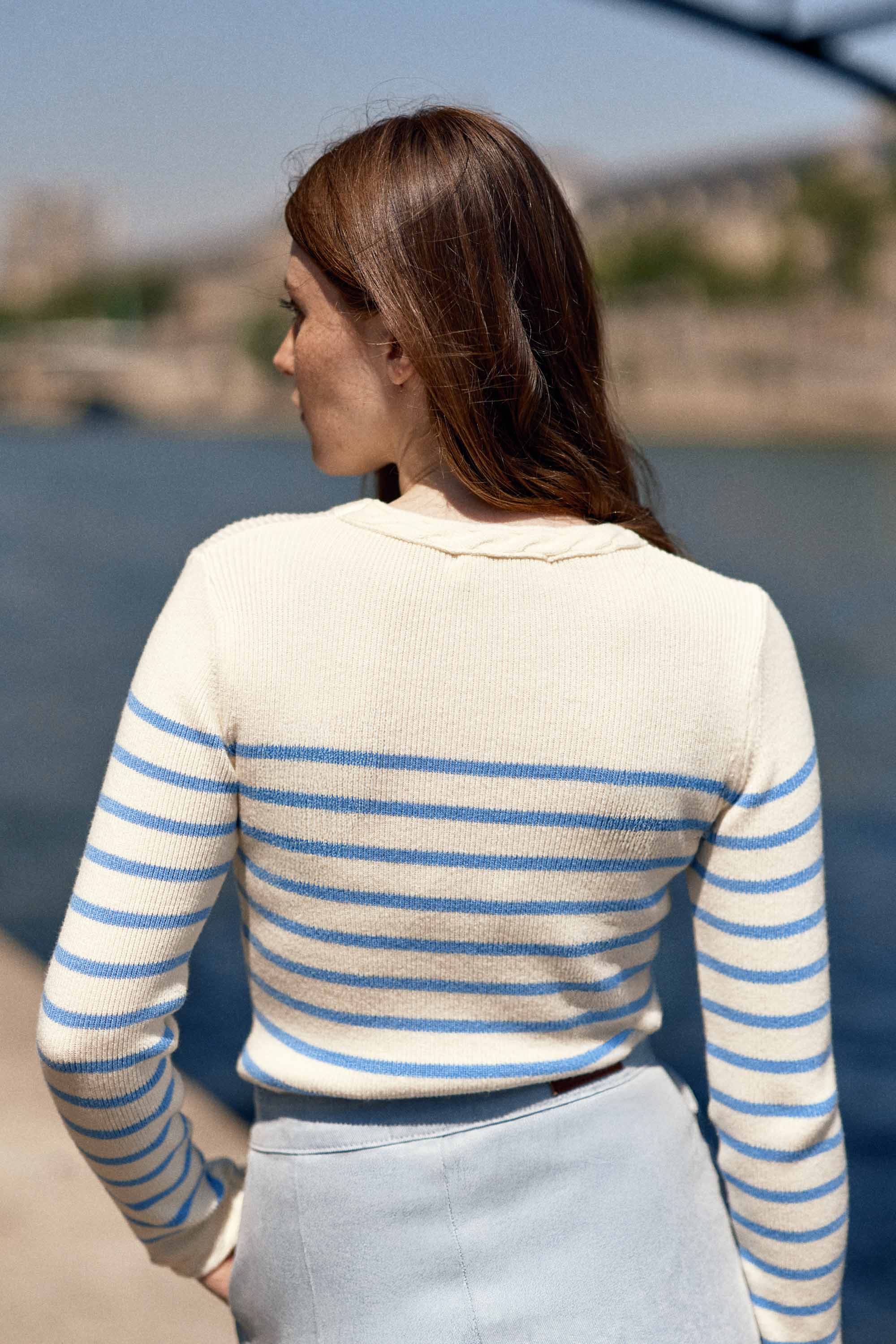 Pull marinière bleu ciel - Manel