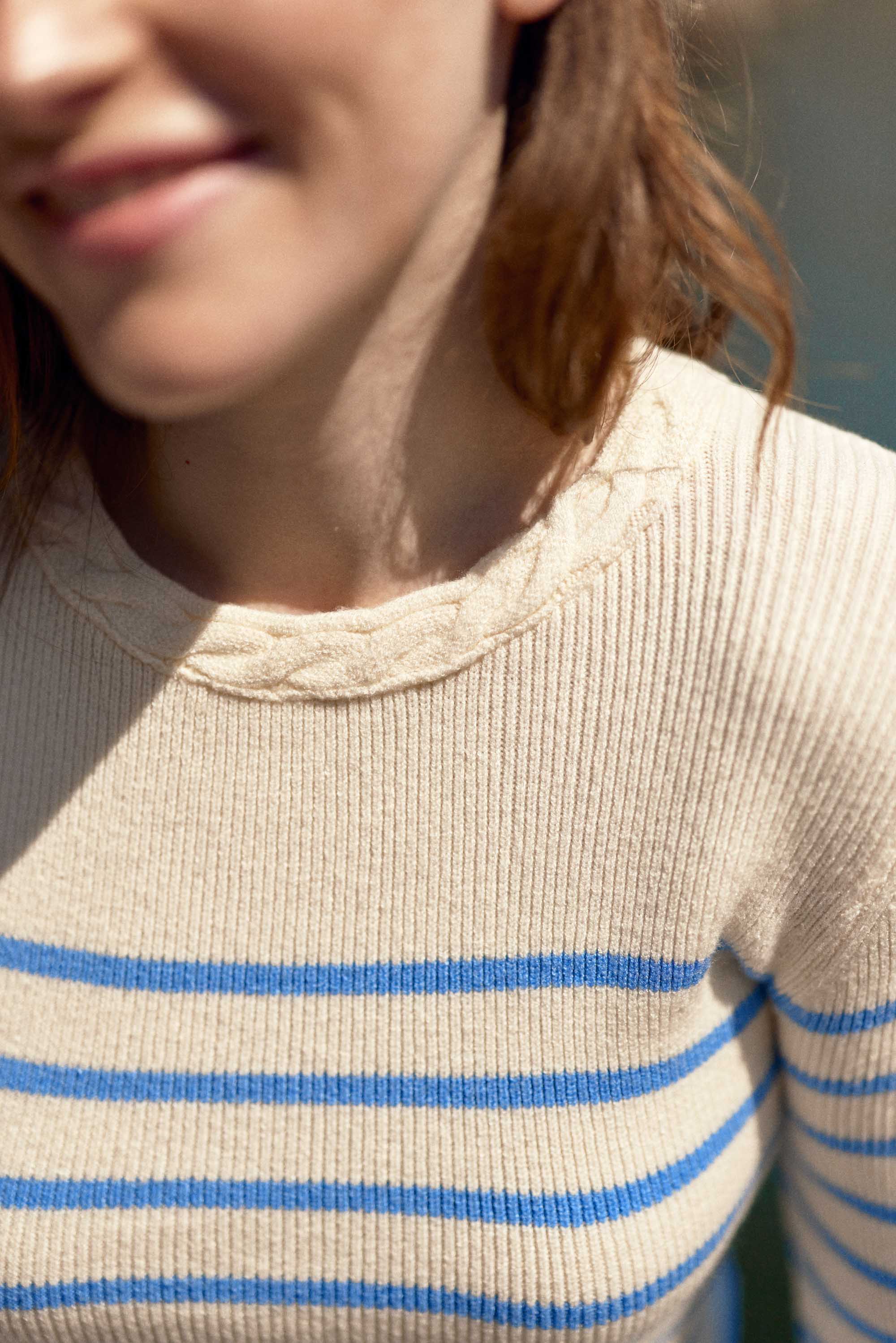 Pull marinière bleu ciel - Manel