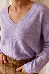 Pull col V parme - Mantia