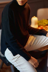 Pull col roulé noir - Marlen