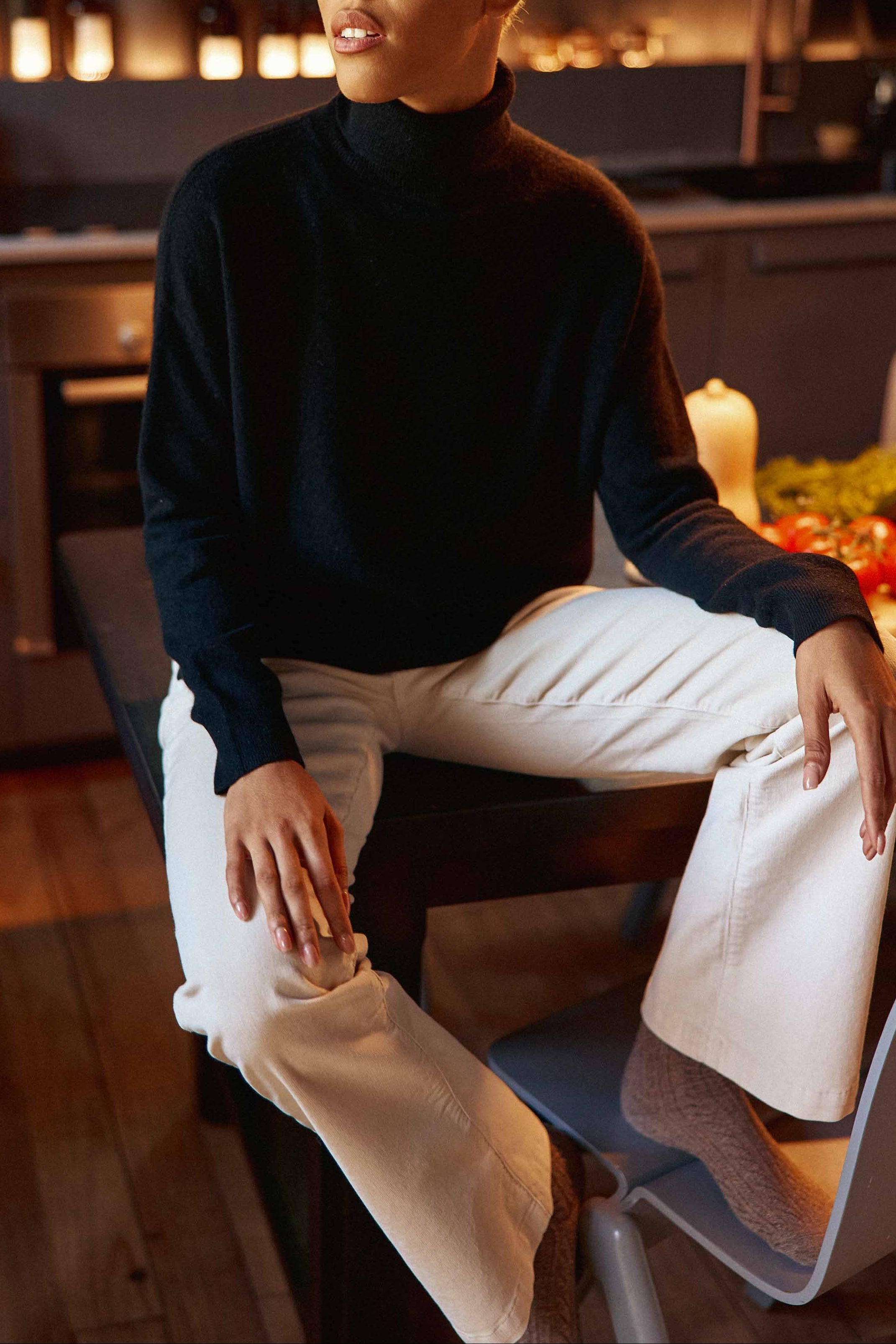 Pull col roulé noir - Marlen