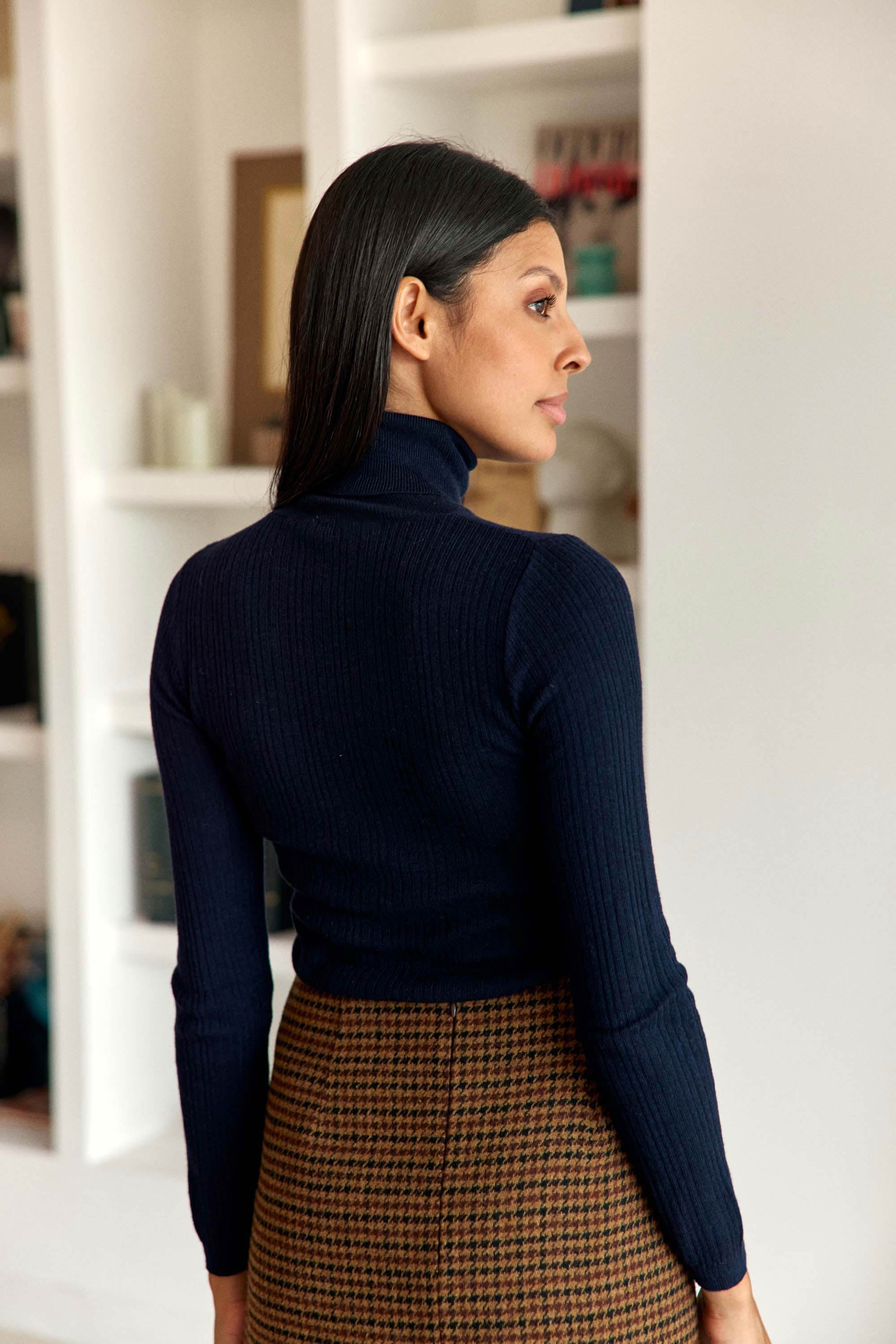 Pull col roulé marine - Melena