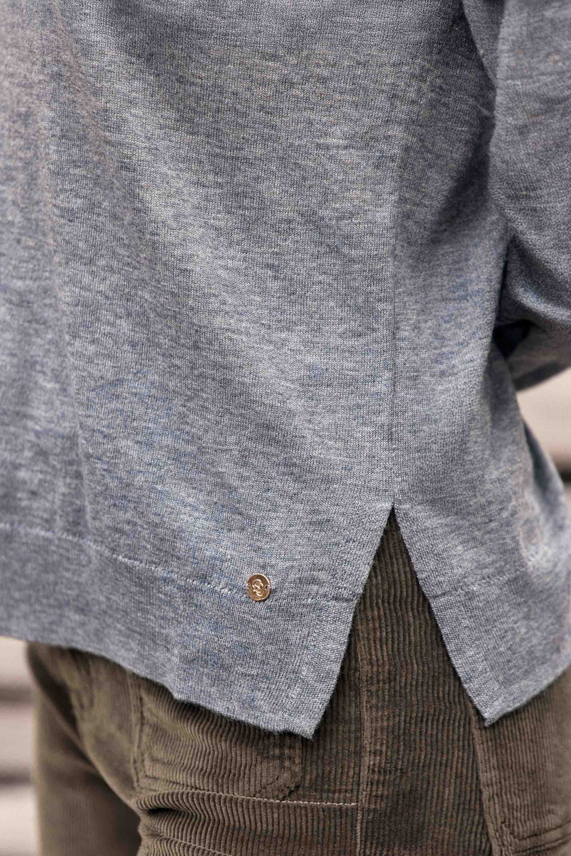 Pull col V gris - Melya