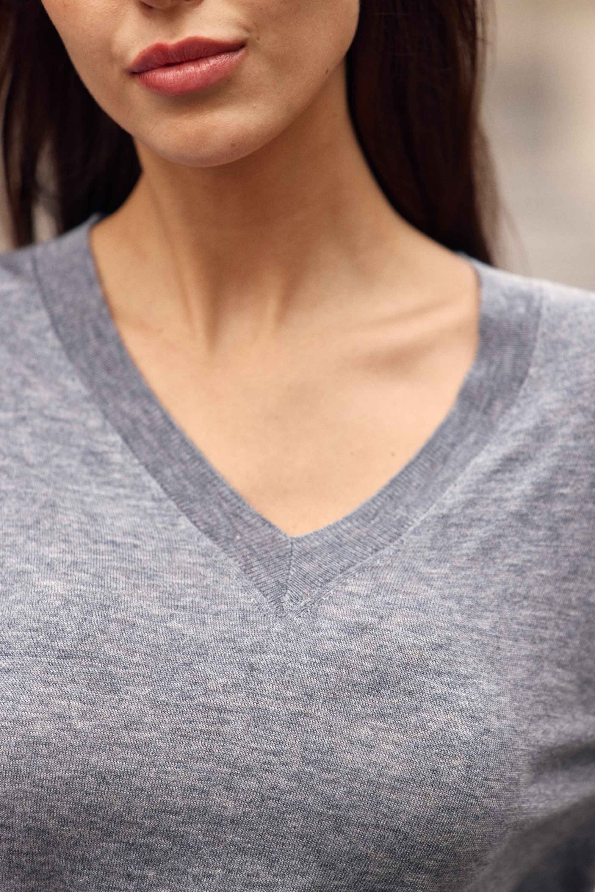 Pull col V gris - Melya