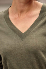 Pull col V kaki - Melya