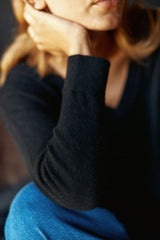 Pull col V noir - Melya