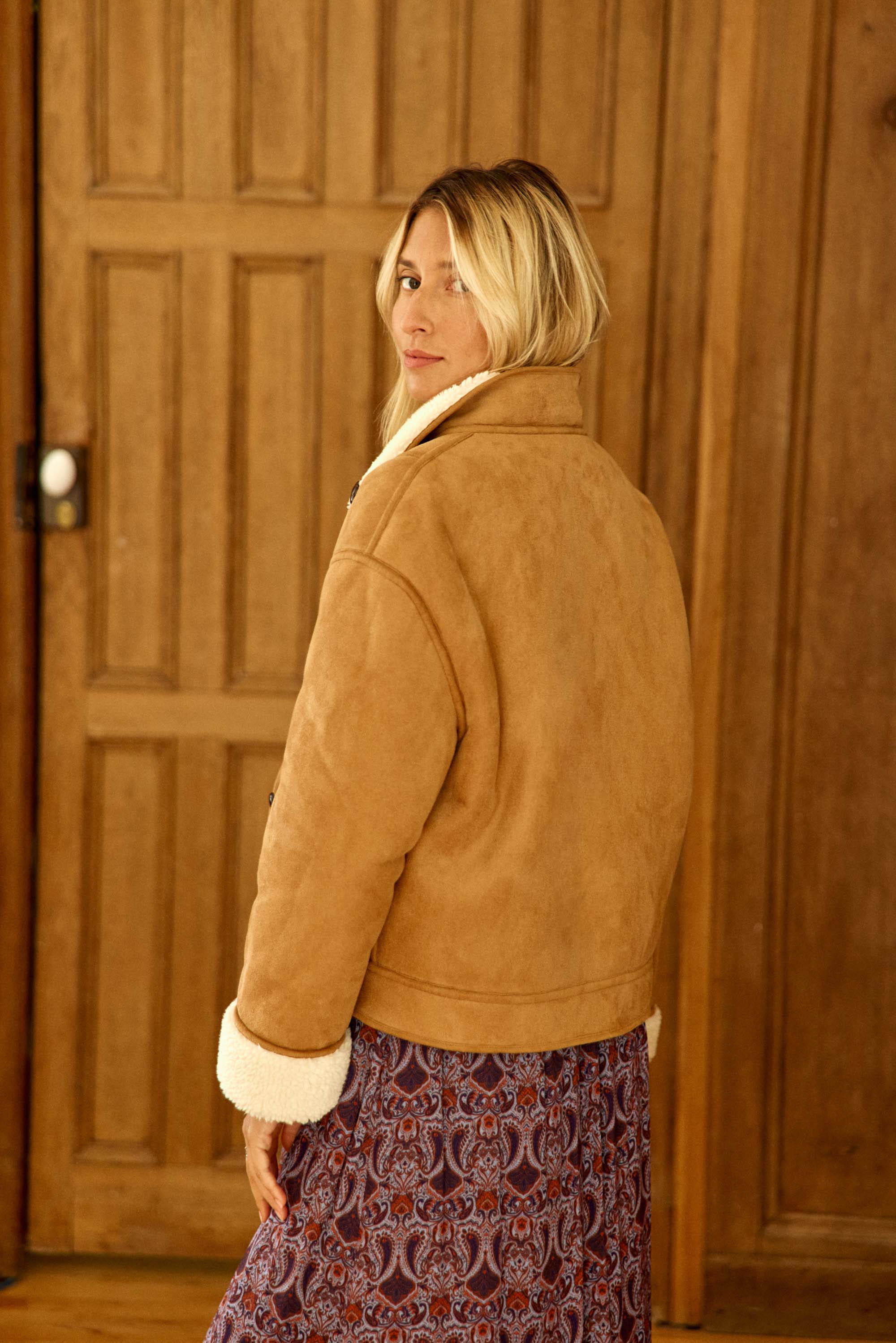 Manteau réversible camel - Natacha