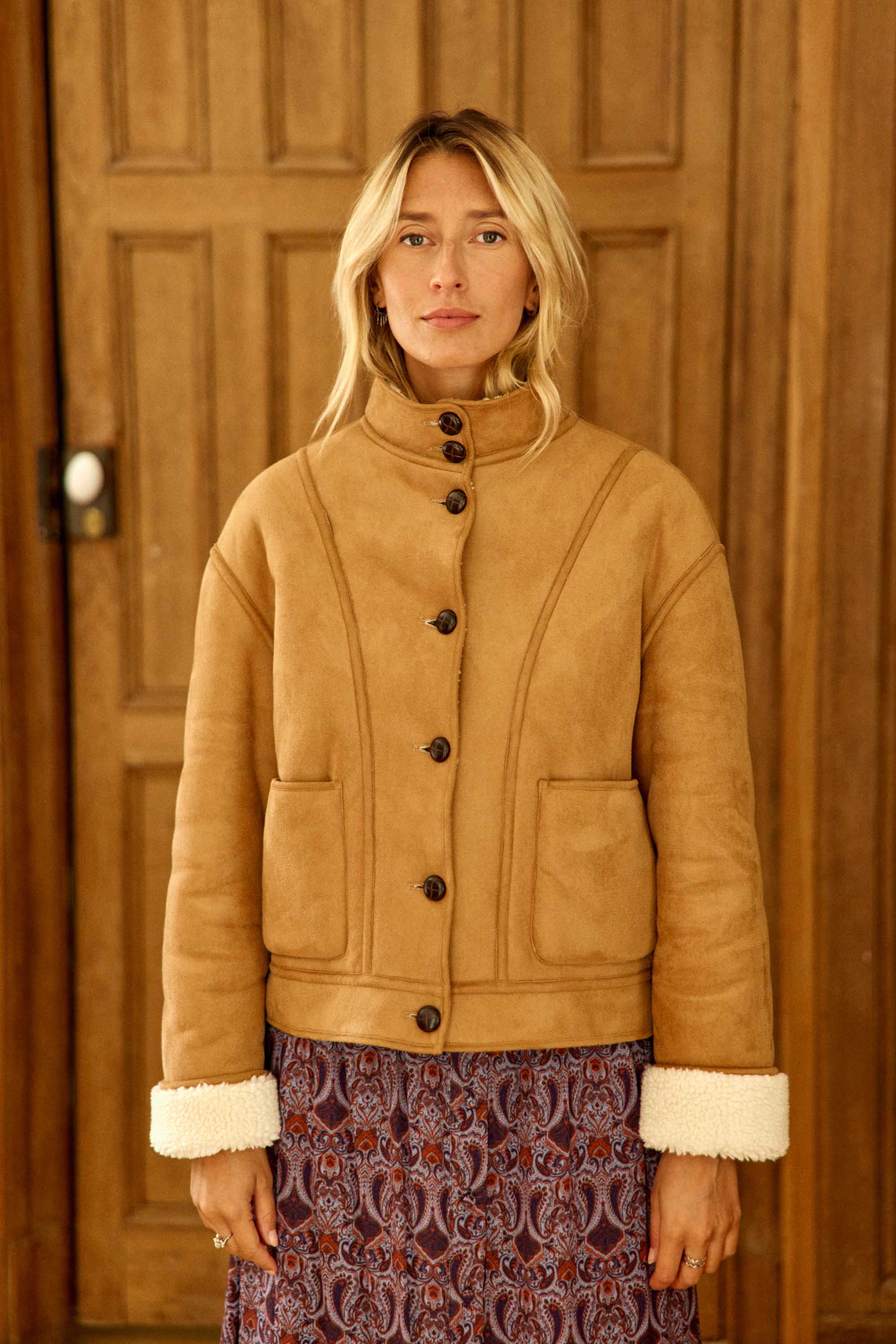 Manteau réversible camel - Natacha