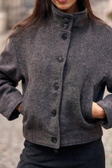 Manteau col montant gris - Nelcy
