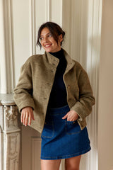 Manteau col montant kaki - Nelcy