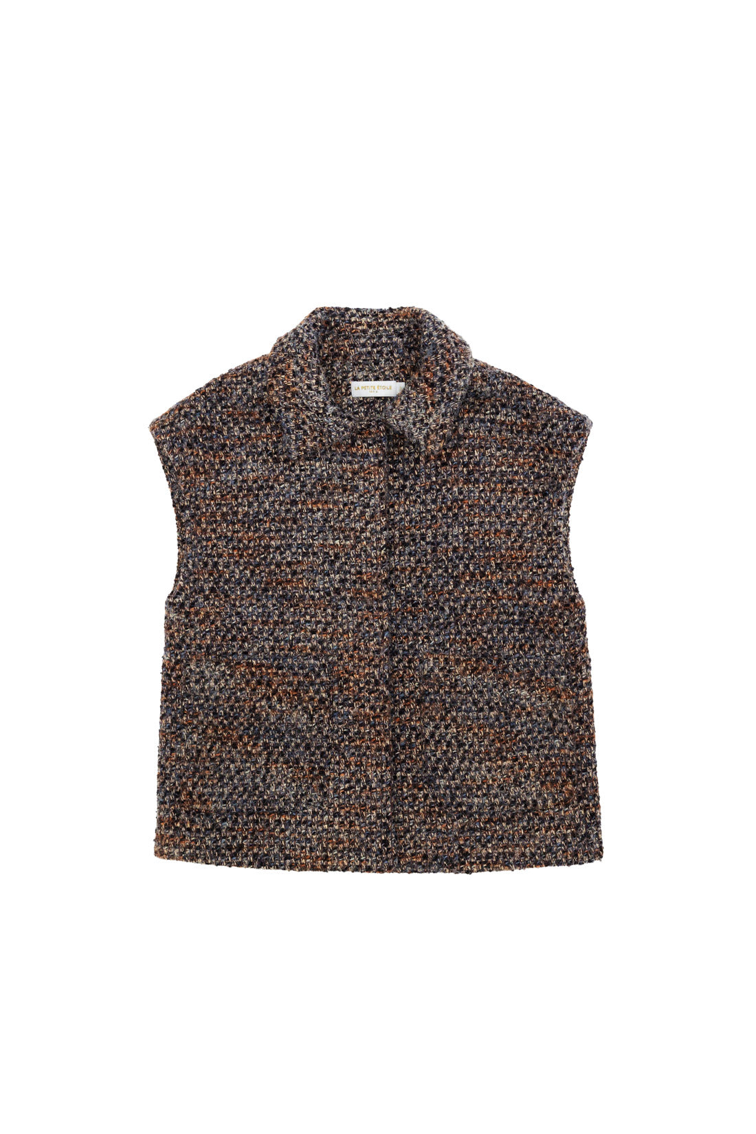 Veste sans manches en tweed marron - Vaya