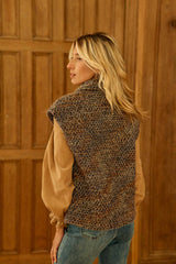 Veste sans manches en tweed marron - Vaya
