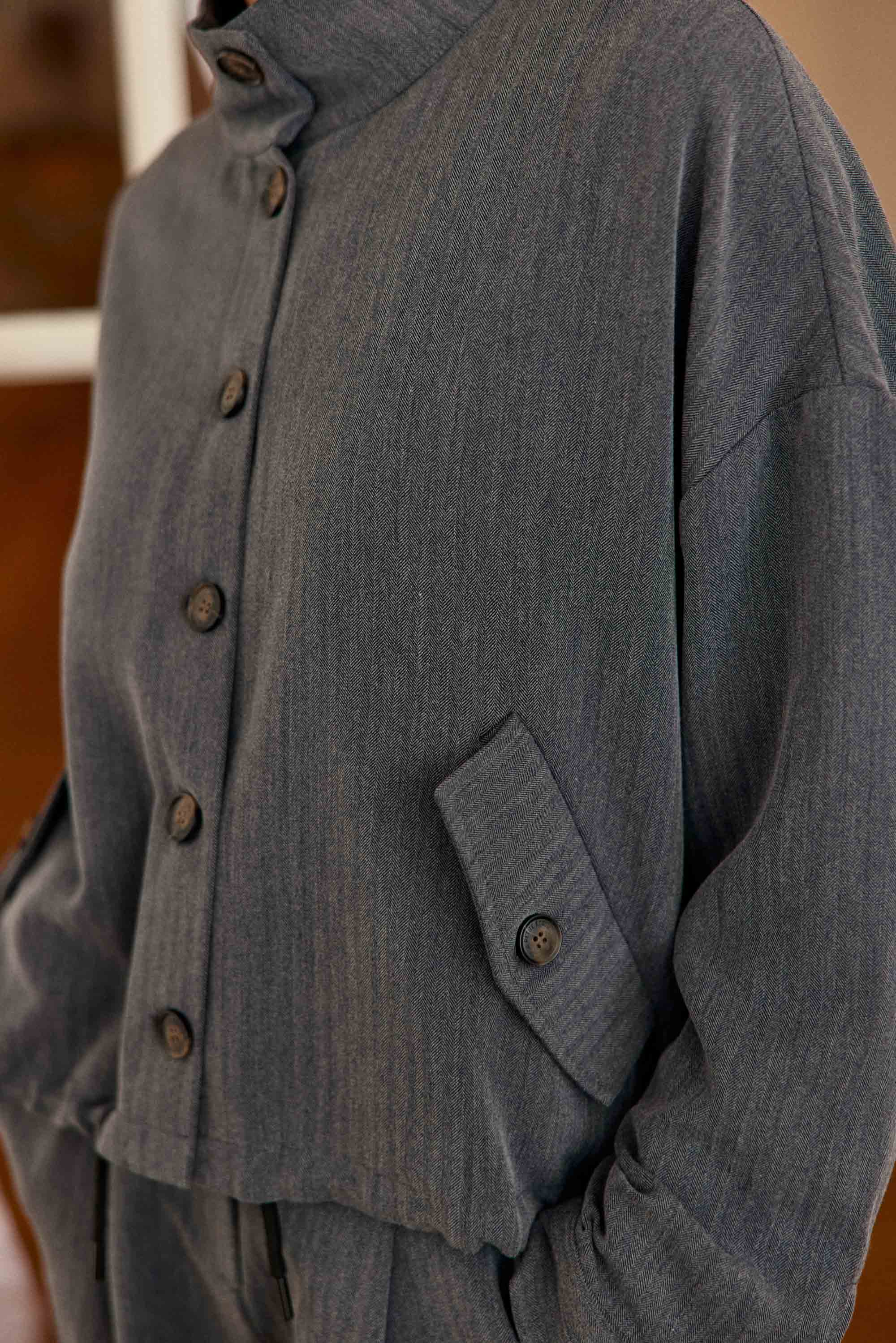 Veste col montant grise - Vely