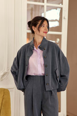 Veste col montant grise - Vely