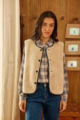 Veste sans manches à carreaux marine - Vinka