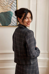 Veste à carreaux tweed gris- Virgin