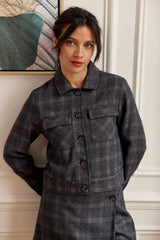 Veste à carreaux tweed gris- Virgin