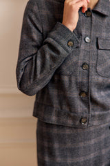 Veste à carreaux tweed gris- Virgin