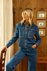 Surchemise denim à studs - Vlema