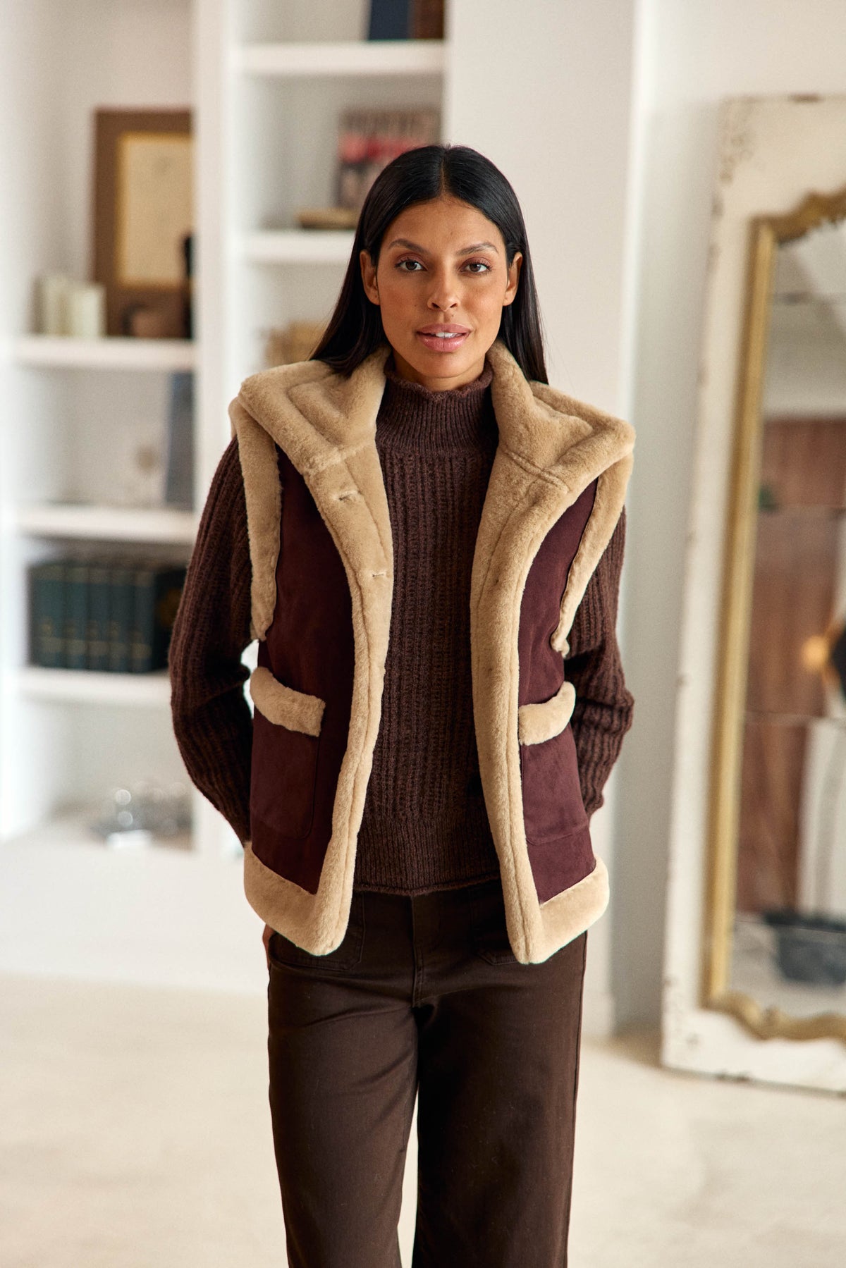 Veste sans manches bordeaux - Vonnie