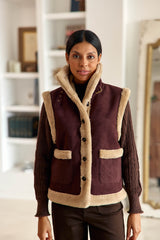 Veste sans manches bordeaux - Vonnie