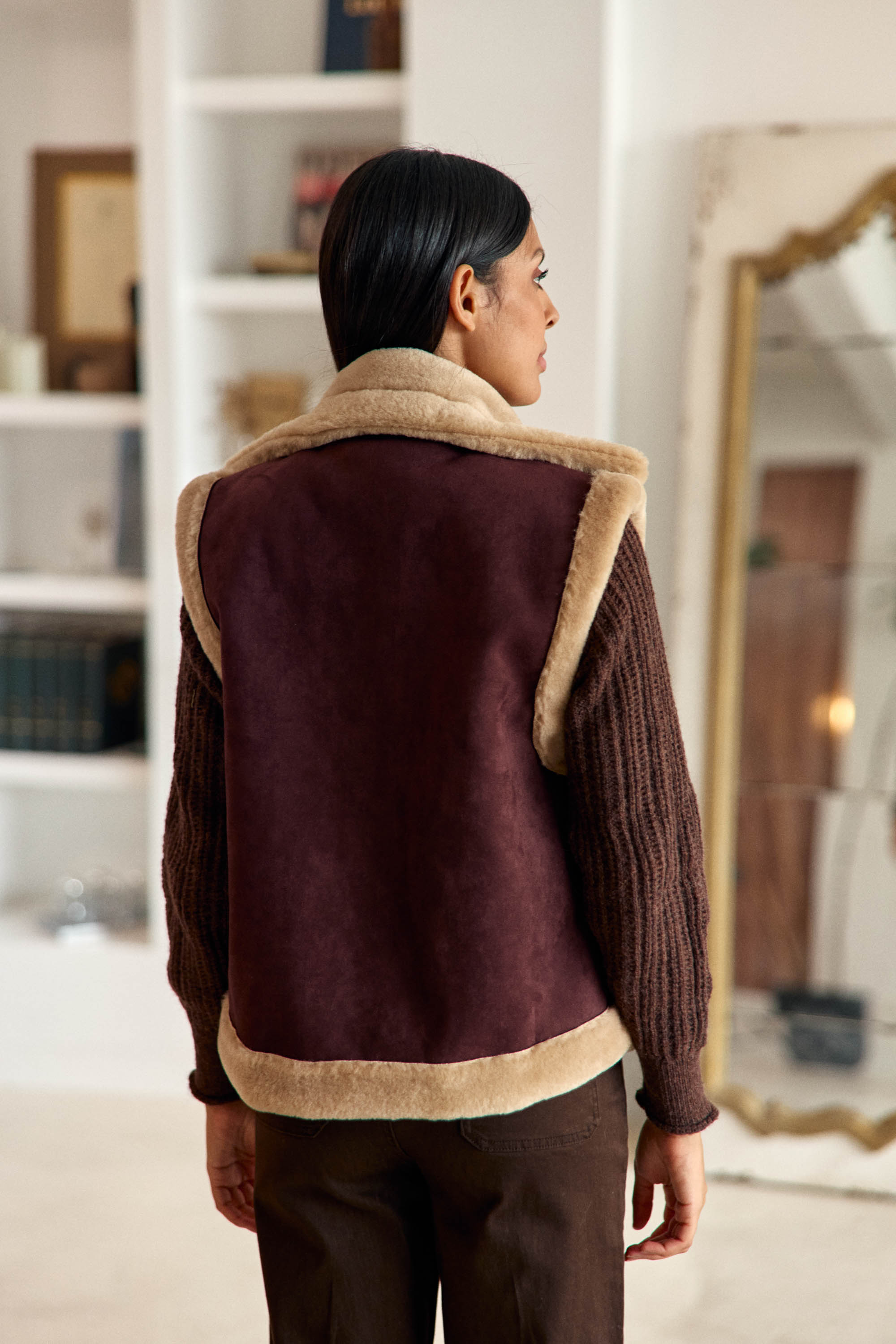 Veste sans manches bordeaux - Vonnie