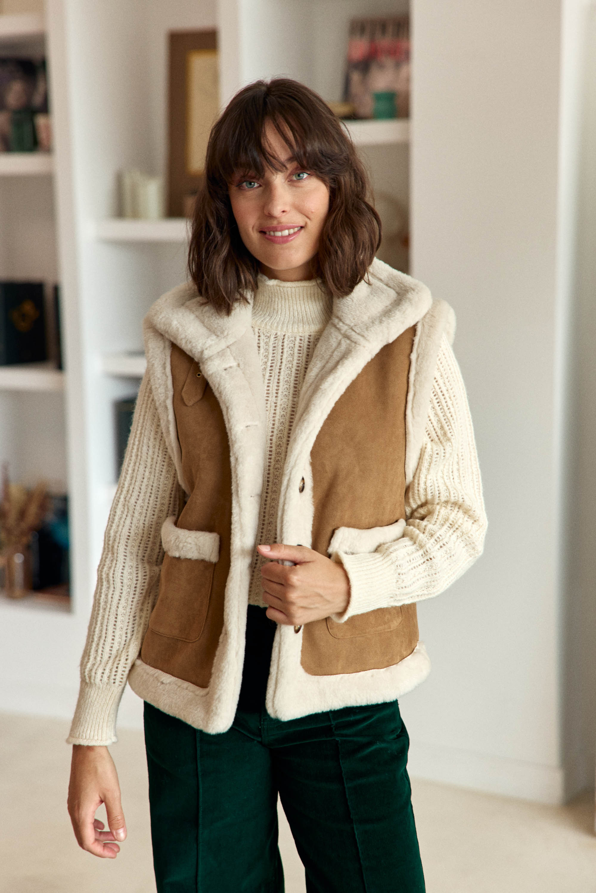 Veste sans manches camel - Vonnie