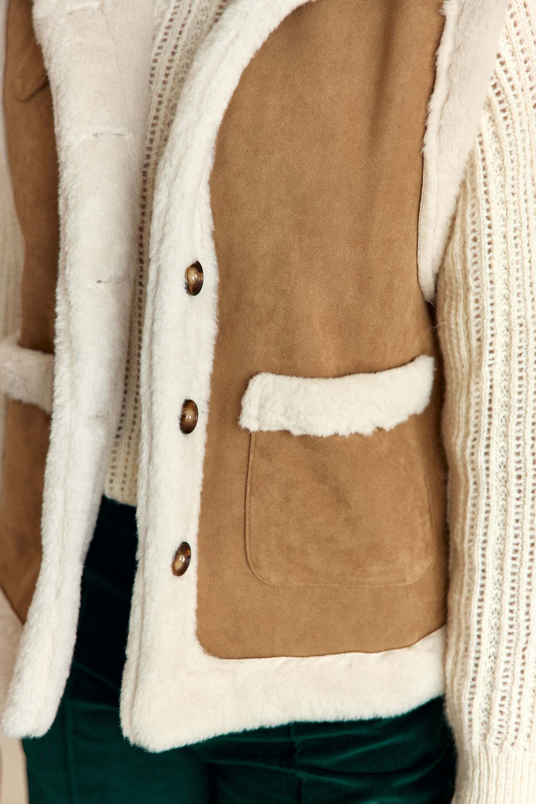 Veste sans manches camel - Vonnie